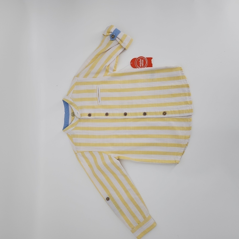 Toddler Boy 3T Short/Long Sleeved Striped Cotton Shirt